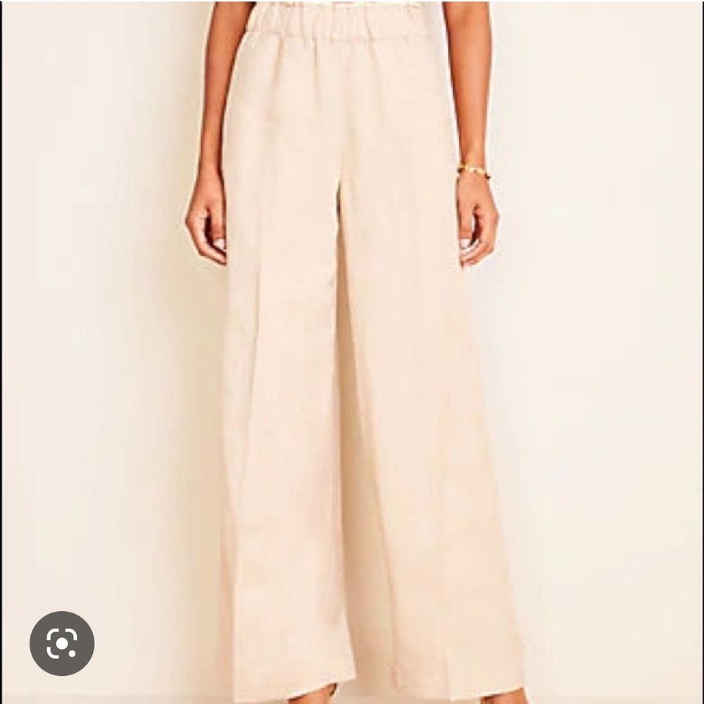 Ann Taylor pull on palazzo pants in beige